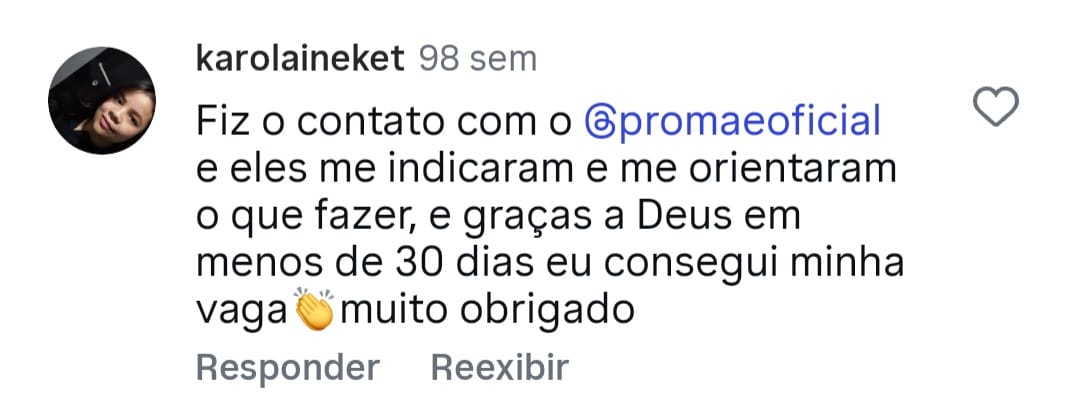 Depoimento de cliente da PROMAE 7