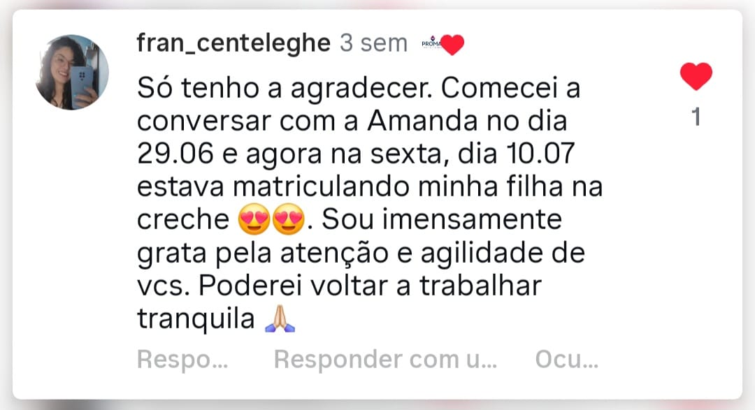 Depoimento de cliente da PROMAE 9